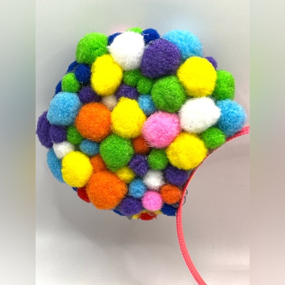 Handmade Multicolored Mickey Mouse Ears on Pink Headband - Picture 2 of 9